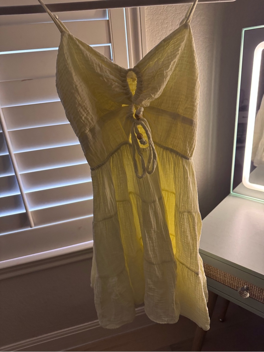 Ocean Drive Lemon Yellow Tiered Mini Dress